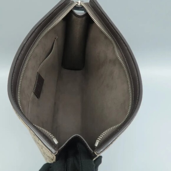 100% Authentic GUCCI Brown GG Canvas Clutch Bag 649-6824 - Picture 10 of 12